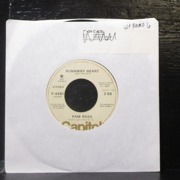 Pam Rose - Runaway Heart 7" VG+ Vinyl 45 Capitol P-4491 USA 1977 - Shuga Records