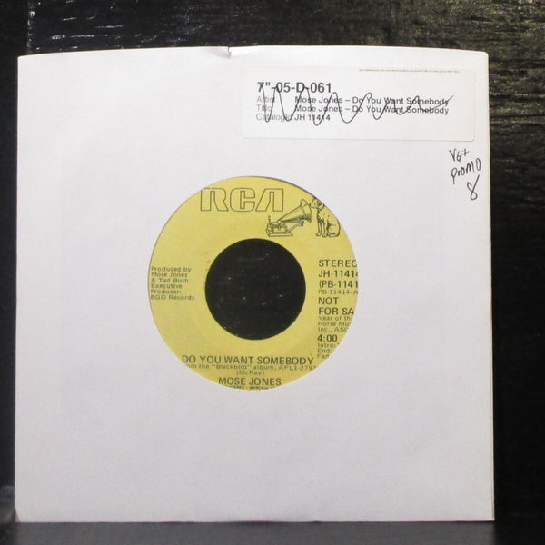 Mose Jones - Do You Want Somebody 7" VG+ Promo Vinyl 45 RCA JH-11414 USA 1978 - Shuga Records
