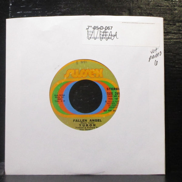 Yukon - Fallen Angel / Lady Luck 7" VG+ Promo Vinyl 45 Sussex SUX 249 USA 1972 - Shuga Records