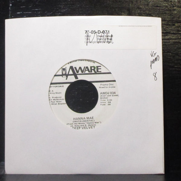Deep Velvet - Hanna Mae 7" VG Promo Vinyl 45 Aware AWDJ 034 USA 1973 - Shuga Records