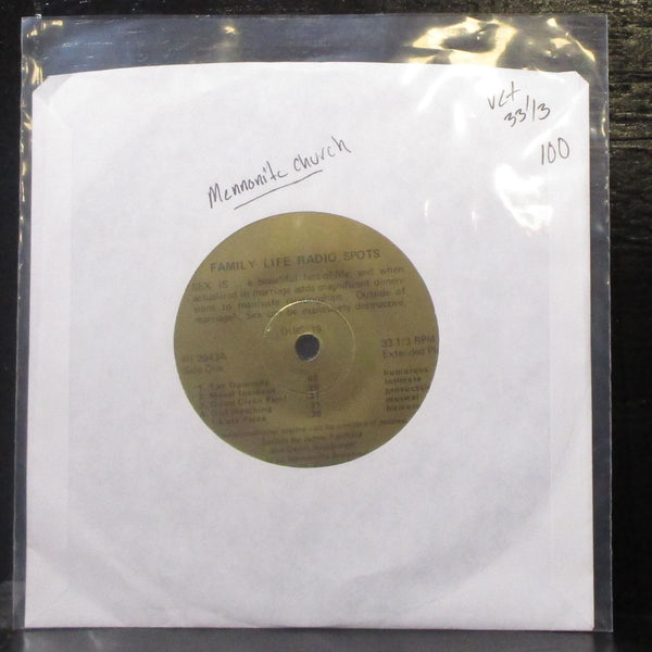 Mennonite Church - Family Life Radio Spots - Disc 19 7" VG+ Vinyl 33 RI 2943 USA - Shuga Records