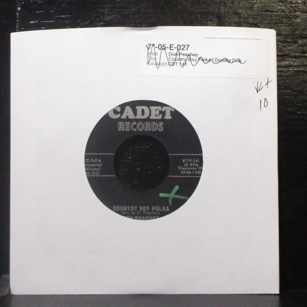Don Peachey - Country Boy Polka / Doddle Doo 7" VG+ Vinyl 45 Cadet CDT-141 USA - Shuga Records