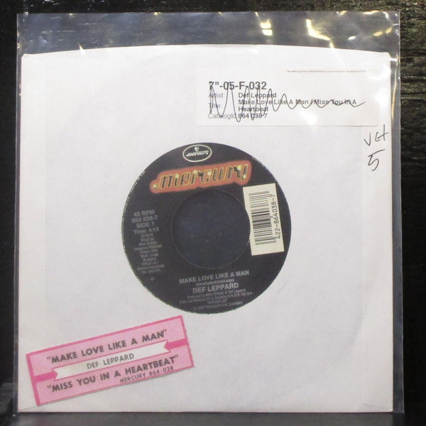 Def Leppard - Make Love Like A Man / Miss You In A Heartbeat 7" VG+ Vinyl 45 - Shuga Records