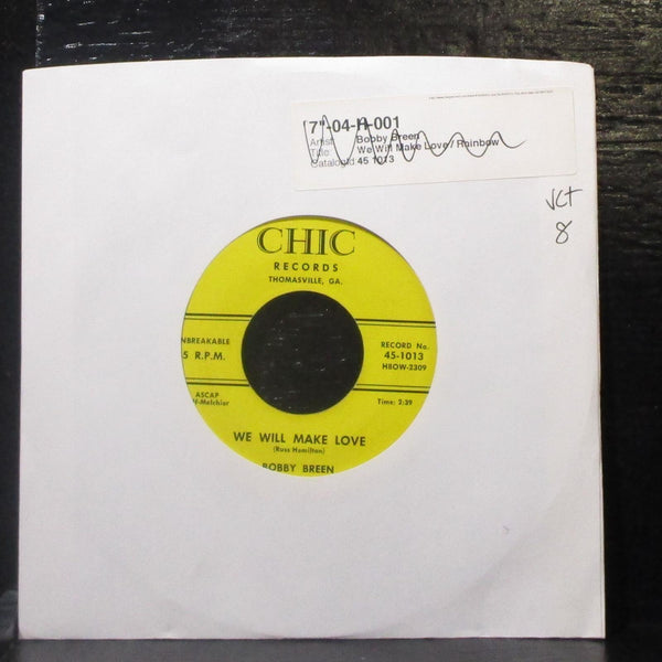 Bobby Breen - Rainbow / We Will Make Love 7" VG+ Vinyl 45 Chic 45-1013 USA 1957 - Shuga Records