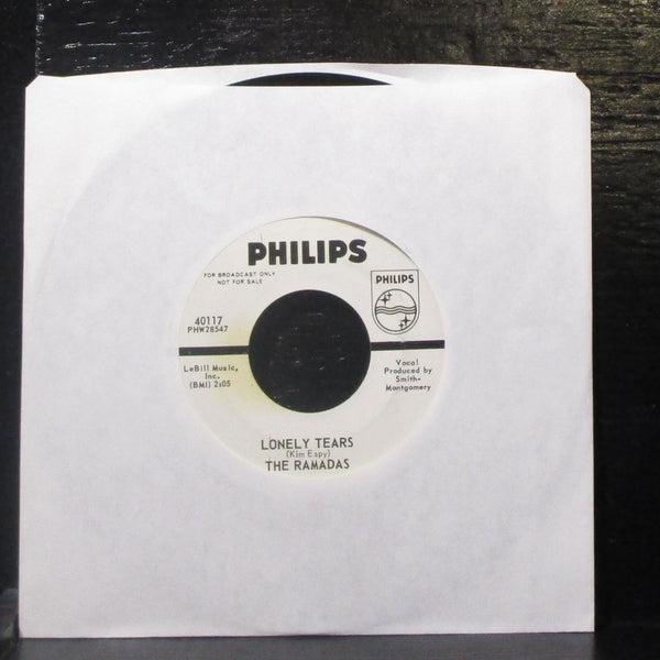 The Ramadas - Summer Steady / Lonely Tears 7" VG+ Promo Vinyl 45 Philips 40117 - Shuga Records