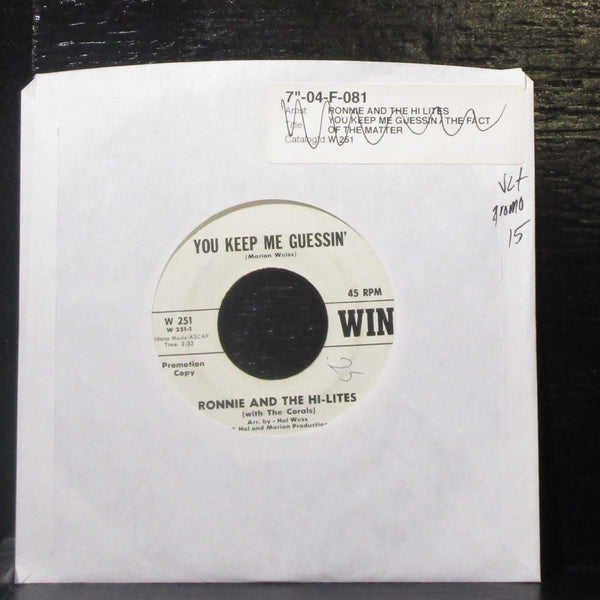 Ronnie & The Hi-Lites - You Keep Me Guessin' 7" VG+ Promo Vinyl 45 WIN W 251 USA - Shuga Records