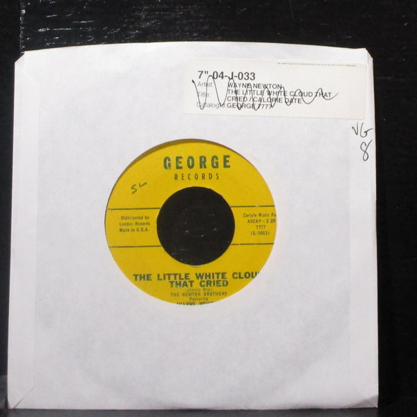 Wayne Newton - The Little White Cloud That Cried / Calorie Date 7" VG Vinyl 45 - Shuga Records