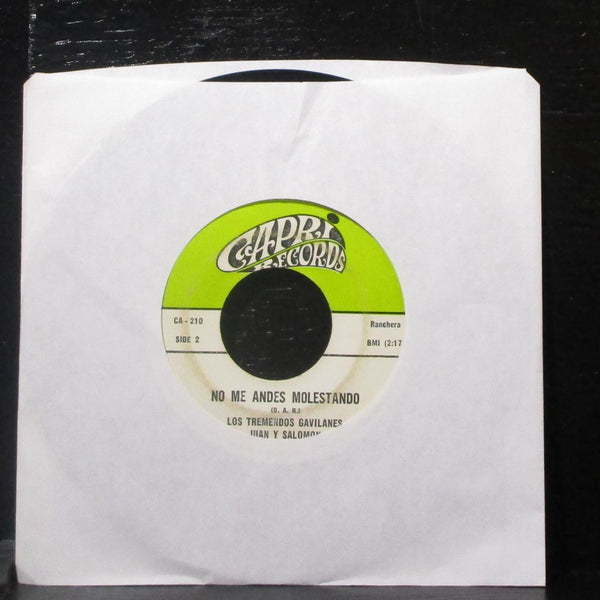 Los Tremendos Gavilanes - Juan Y Salomon - Paloma Loca 7" VG Vinyl 45 Capri - Shuga Records