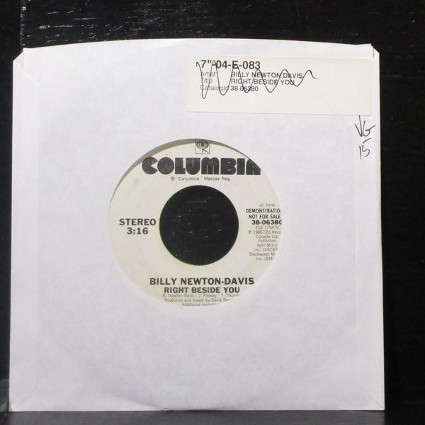 Billy Newton-Davis - Right Beside You 7" VG Vinyl 45 Columbia 38-06380 Canada - Shuga Records