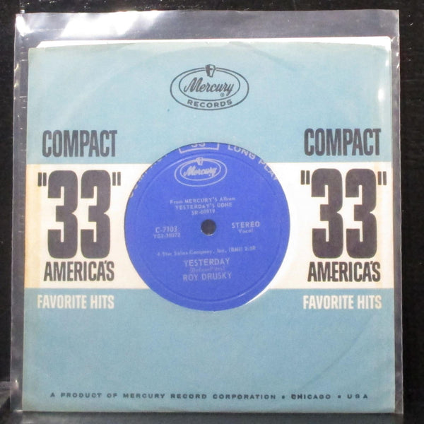 Roy Drusky - Yesterday / Burning Memories 7" VG+ Vinyl 33 Mercury C-7103 USA - Shuga Records
