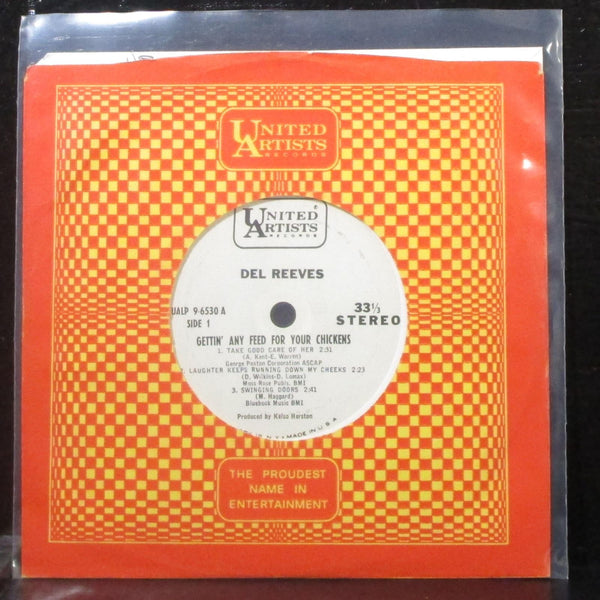 Del Reeves - Gettin' Any Feed For Your Chickens EP 7" VG+ Promo Vinyl 33 UA - Shuga Records