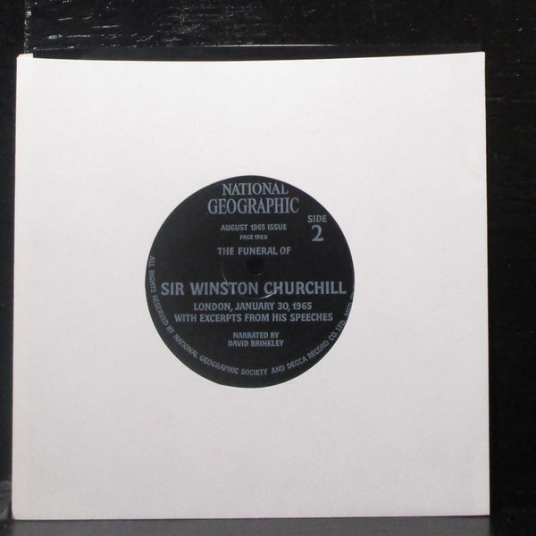 David Brinkley - The Funeral Of Sir Winston Churchill 7" VG Vinyl 45 NatGeo 1965 - Shuga Records