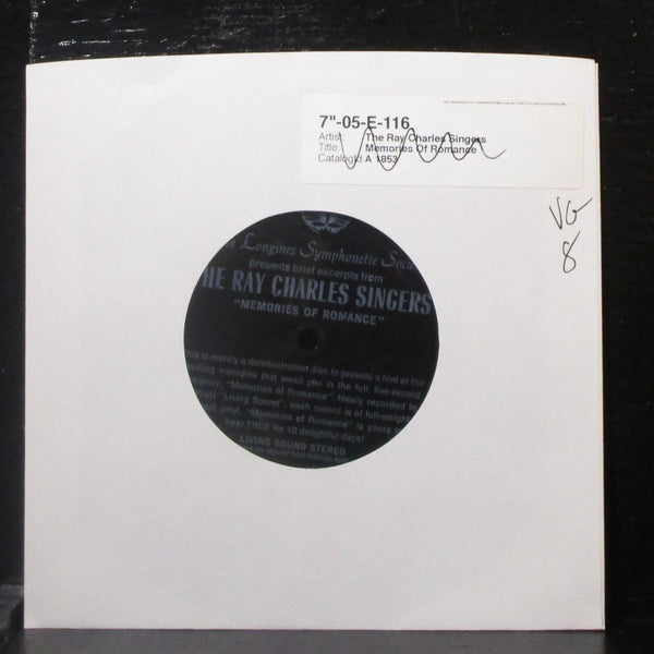 The Ray Charles Singers - Memories Of Romance 7" VG Vinyl 33 Longines USA - Shuga Records
