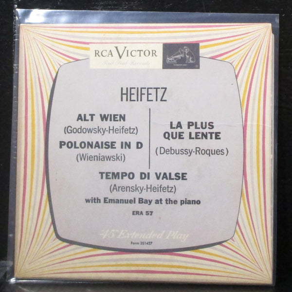 Jascha Heifetz - Alt Wien / Polonaise In D EP 7" VG Red Vinyl 45 RCA ERA 57 USA - Shuga Records