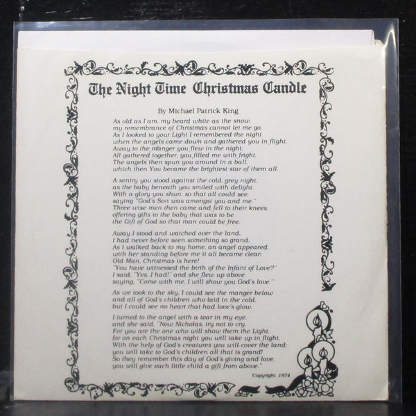 Mike King - The Night Time Christmas Candle 7" Mint- Vinyl 45 Tone-King TK001 - Shuga Records