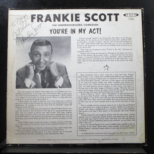Frankie Scott - You're In My Act! LP VG+ LP-501 Record Signed / Autographed - Shuga Records