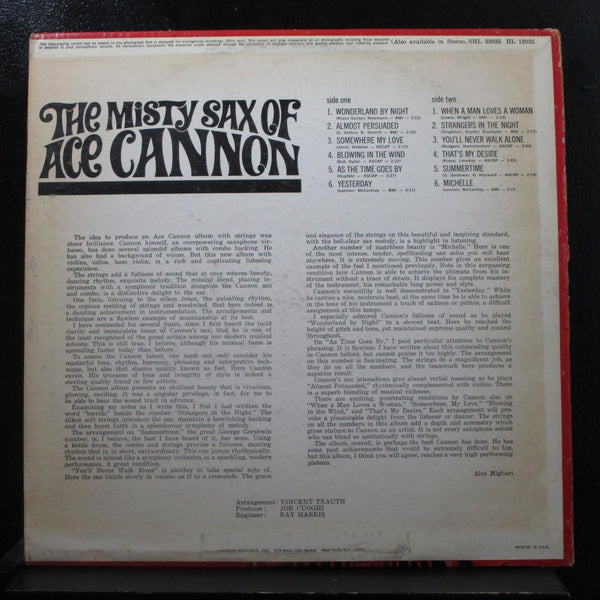 Ace Cannon - The Misty Sax Of Ace Cannon LP VG+ HL 12035 Mono 1967 Vinyl Record - Shuga Records