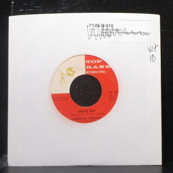 Dorothy Collins - Banjo Boy / The Happy Heart Of Paris 7" VG+ Vinyl 45 Top Rank - Shuga Records
