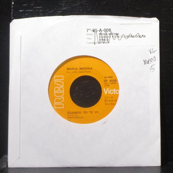 Maria Medina - Cuando Yo Te Vi / Desde Que Te Tengo 7" VG Vinyl 45 RCA Mexico - Shuga Records