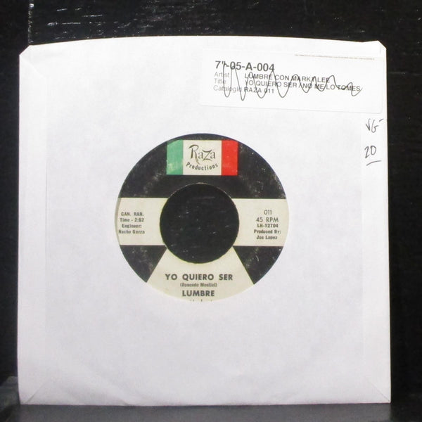 Lumbre & Marky Lee - Yo Quiero Ser / No Me Lo Tomes A Mal 7" VG- Vinyl 45 Raza - Shuga Records