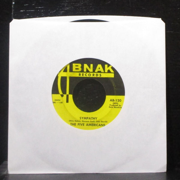 The Five Americans - Sound Of Love / Sympathy 7" VG+ Black Vinyl 45 Abnak AB-120 - Shuga Records