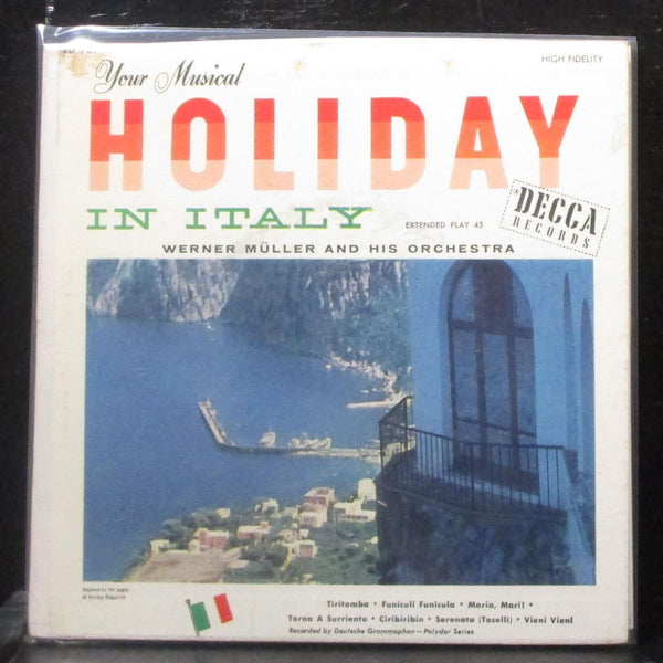 Werner Mller - Your Musical Holiday In Italy EP 2x7" VG+ Vinyl 45 Decca ED 757 - Shuga Records