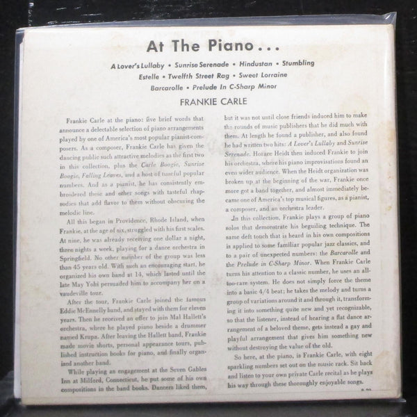 Frankie Carle - At The Piano EP 2x7" VG+ Vinyl 45 Columbia B-23 USA 1949 - Shuga Records