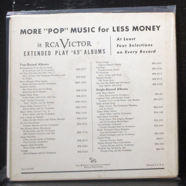 Frankie Carle - Top Pops EP 2x7" VG+ Vinyl 45 RCA Victor EPB 3024 USA - Shuga Records