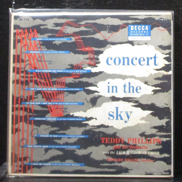 Teddy Philips - Concert In The Sky EP 7" VG+ Vinyl 45 Decca ED 715 USA - Shuga Records
