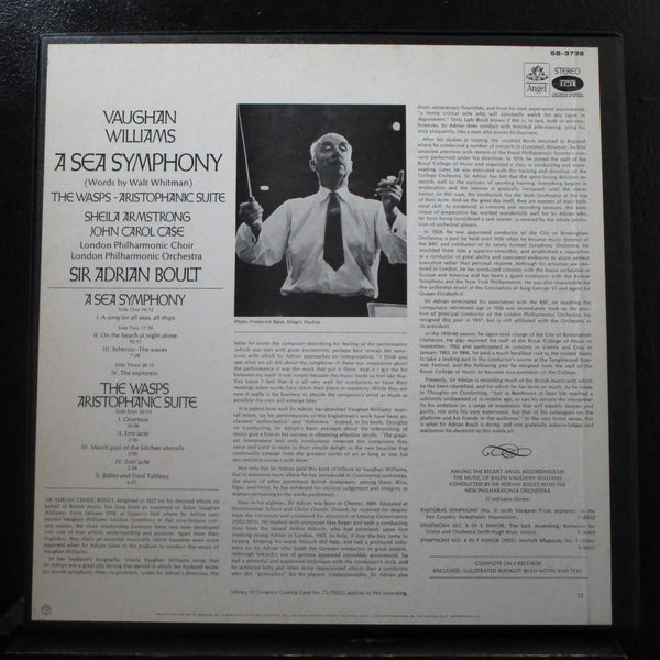 Vaughan Williams - A Sea Symphony / The Wasps 2 LP Mint- SB-3739 Record - Shuga Records