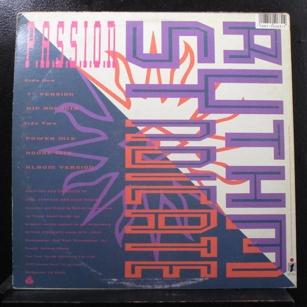 Rhythm Syndicate - P.A.S.S.I.O.N. 12" VG+ IPT12 54063 House 1991 Vinyl Record - Shuga Records