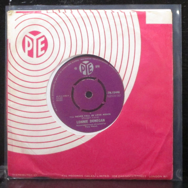 Lonnie Donegan - I'll Never Fall In Love Again 7" VG+ Vinyl 45 Pye 7N.15446 USA - Shuga Records