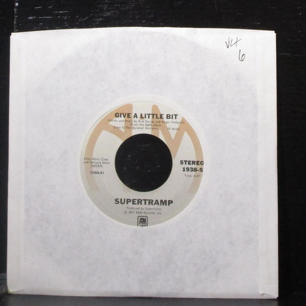 Supertramp - Give A Little Bit / Downstream 7" VG+ Vinyl 45 A&M 1938-S USA 1977 - Shuga Records