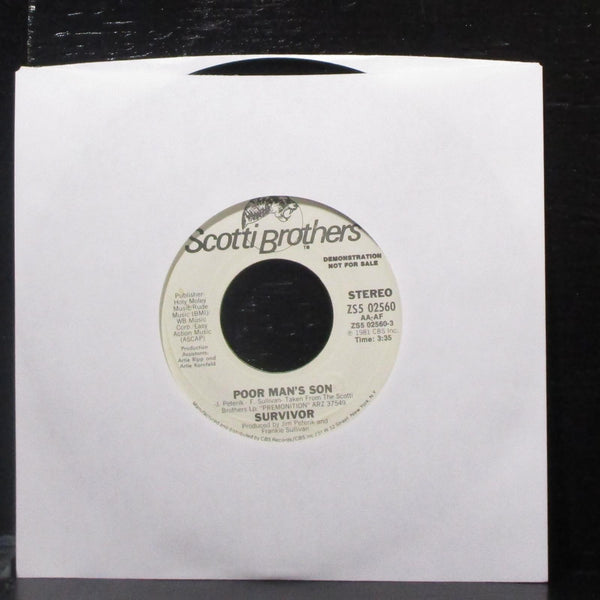 Survivor - Poor Man's Son 7" Mint- Promo Vinyl 45 Scottie Bros. ZS5 02560 USA - Shuga Records