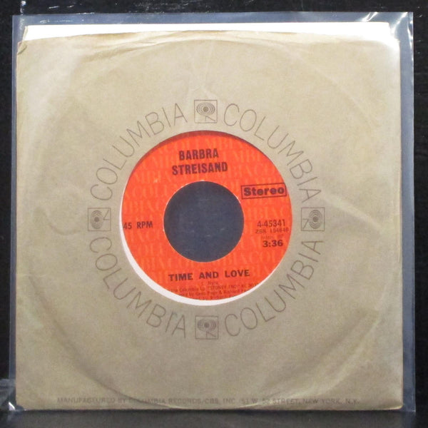 Barbra Streisand - Time And Love / No Easy Way Down 7" VG+ Vinyl 45 Columbia USA - Shuga Records