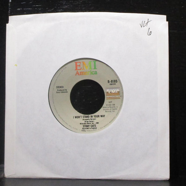 Stray Cats - I Won't Stand In Your Way 7" VG+ Vinyl 45 EMI B-8185 USA 1983 - Shuga Records