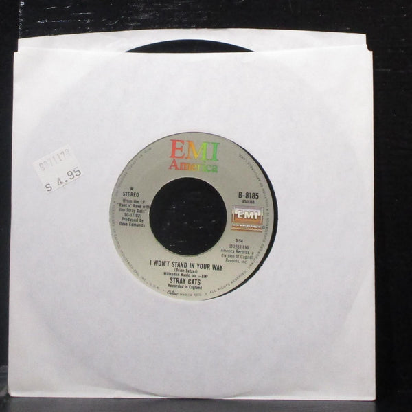 Stray Cats - I Won't Stand In Your Way 7" VG+ Vinyl 45 EMI B-8185 USA 1983 - Shuga Records