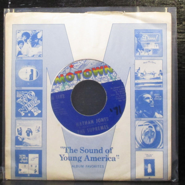 The Supremes - Nathan Jones / Happy 7" VG+ Vinyl 45 Motown M 1182 USA 1971 - Shuga Records