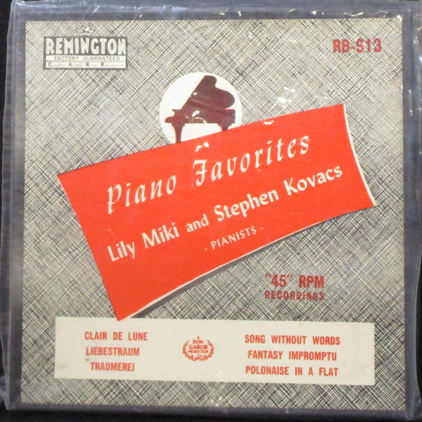 Lily Miki & Stephen Kovacs - Piano Favorites box set 3x7" VG Vinyl 45 Remington - Shuga Records