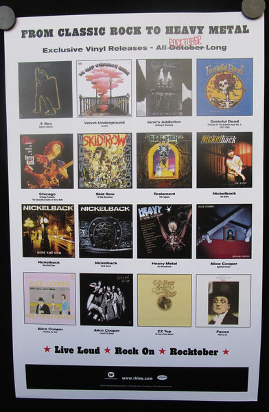 Rocktober - Live Loud Poster Mint- Rhino Promo 17"x11" 2017 - Shuga Records