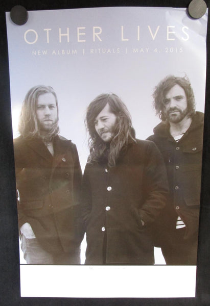 Other Lives - Rituals Poster VG+ Double Sided 17"11" 2015 - Shuga Records