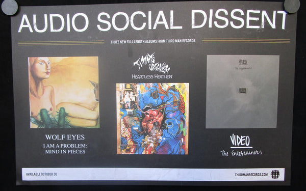 Third Man Records - Audio Social Dissent Poster Mint- Promo 10/30/15 17"x11" - Shuga Records