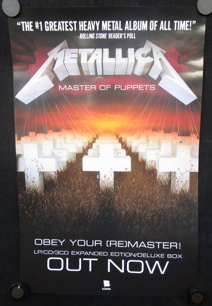 Metallica - Master Of Puppets Poster Mint- Obey Your (Re)master 17"x11" 2 Sided - Shuga Records