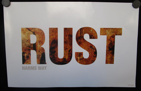 Rust - Harms Way Poster Mint- 11"x17" Double Sided 2015 - Shuga Records