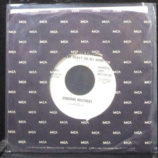 Osborne Brothers - Blue Heartache 7" VG+ Promo Vinyl 45 MCA-40113 USA 1973 - Shuga Records