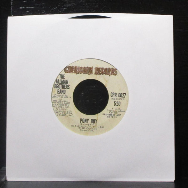 The Allman Brothers Band - Ramblin Man / Pony Boy 7" VG+ Vinyl 45 Capricorn 1973 - Shuga Records