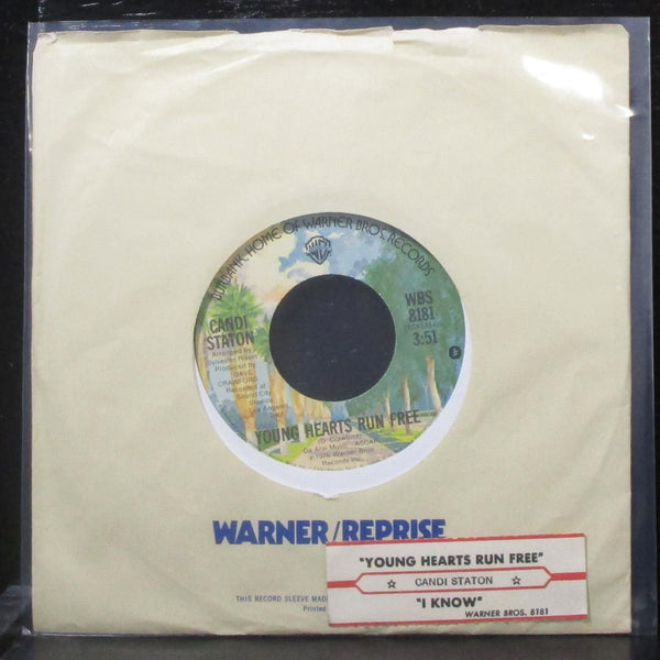 Candi Staton - Young Hearts Run Free / I Know 7" VG+ Vinyl 45 WBS 8181 USA 1976 - Shuga Records