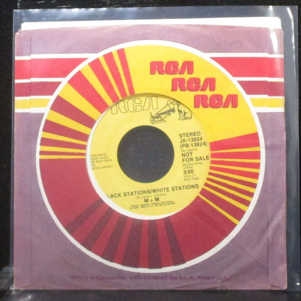 M+M - Black Stations / White Stations 7" VG+ Promo Vinyl 45 RCA JK-13824 USA - Shuga Records
