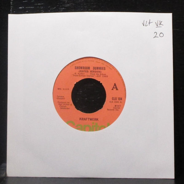 Kraftwerk - Showroom Dummies / Europe Endless 7" VG+ Vinyl 45 Capitol UK 1977 - Shuga Records