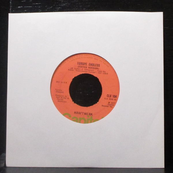 Kraftwerk - Showroom Dummies / Europe Endless 7" VG+ Vinyl 45 Capitol UK 1977 - Shuga Records